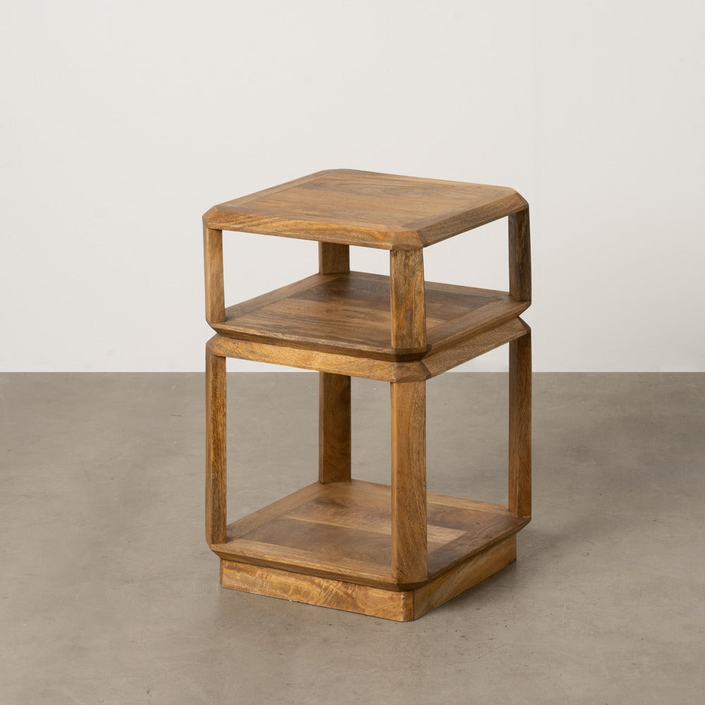 Mesa auxiliar de madera de mango marrón