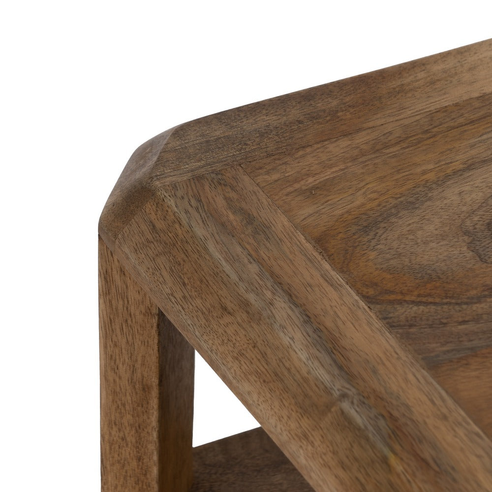 Mesa auxiliar de madera de mango marrón