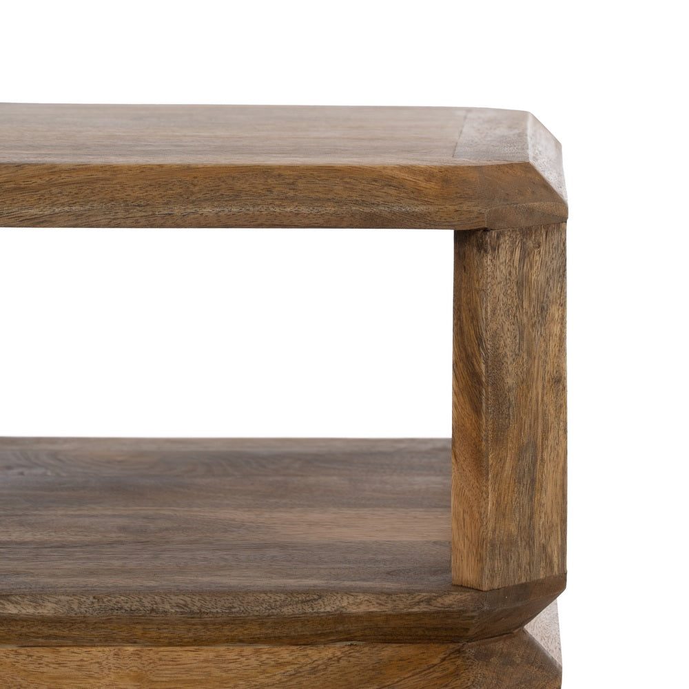 Mesa auxiliar de madera de mango marrón
