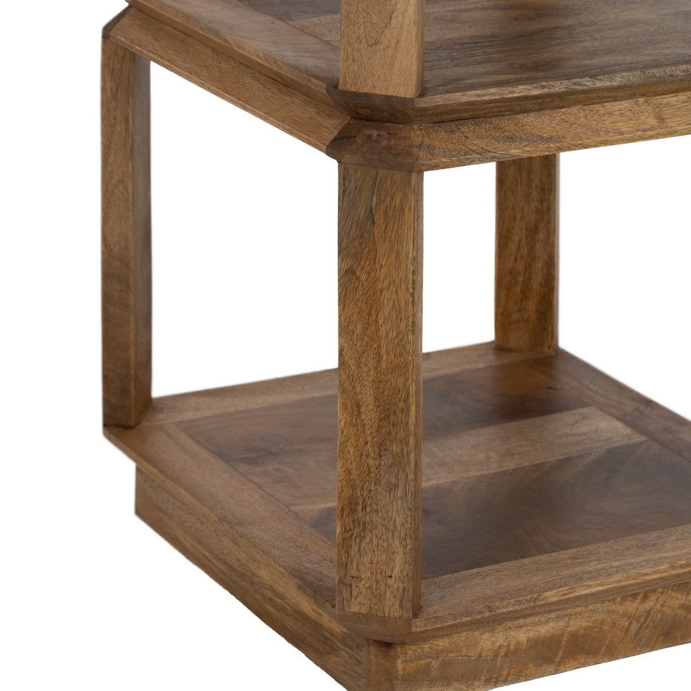 Mesa auxiliar de madera de mango marrón
