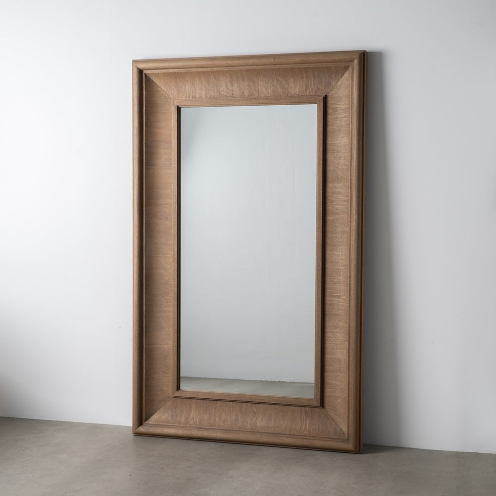 Espejo de madera natural con marco ancho – 201 cm