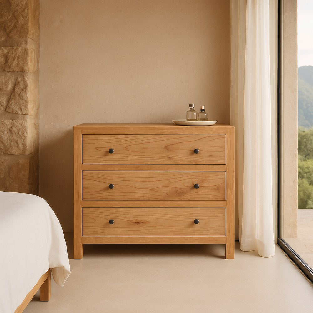 Cómoda de madera de mindi natural – 90 cm