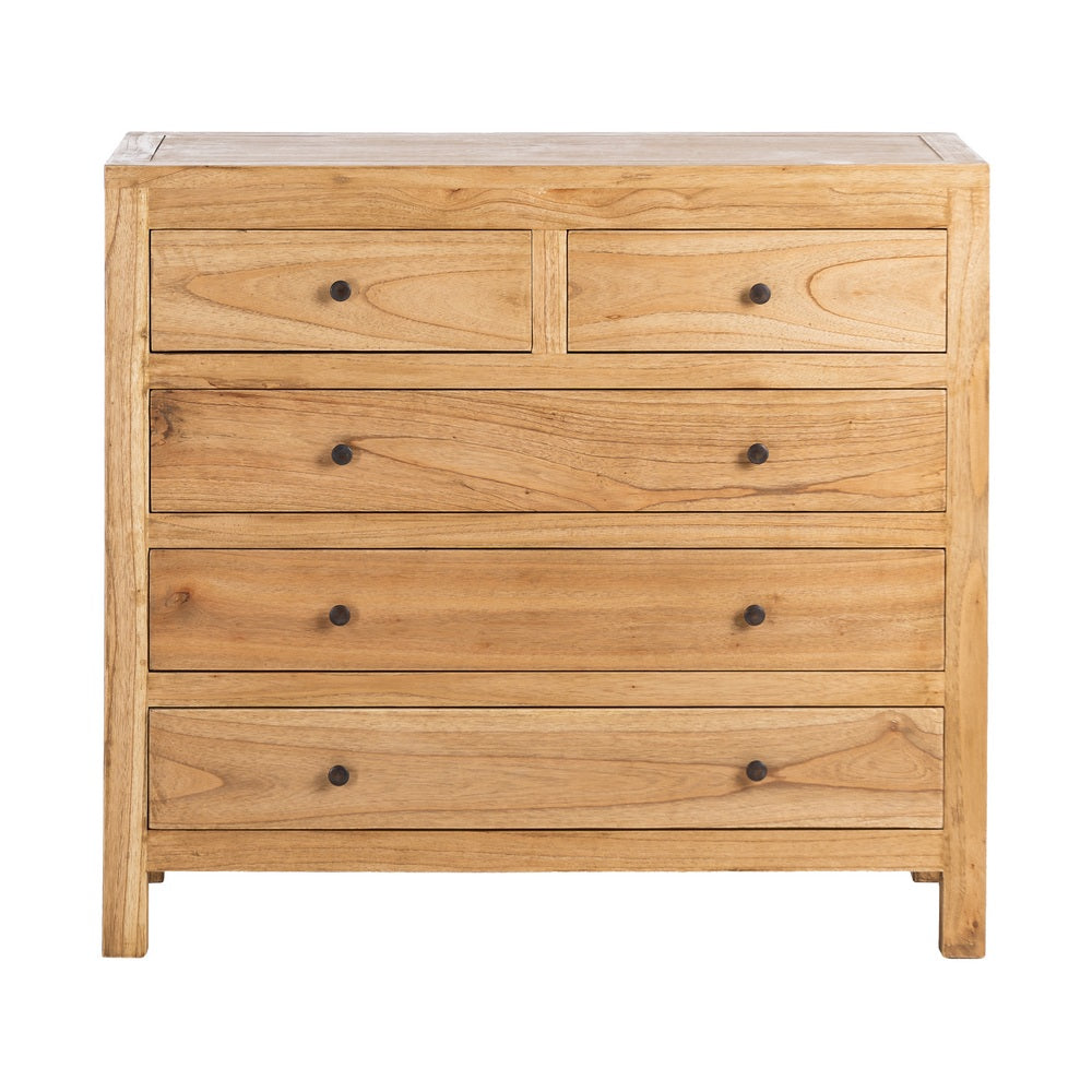 CÓMODA DE MADERA DE MINDI NATURAL – 100 CM