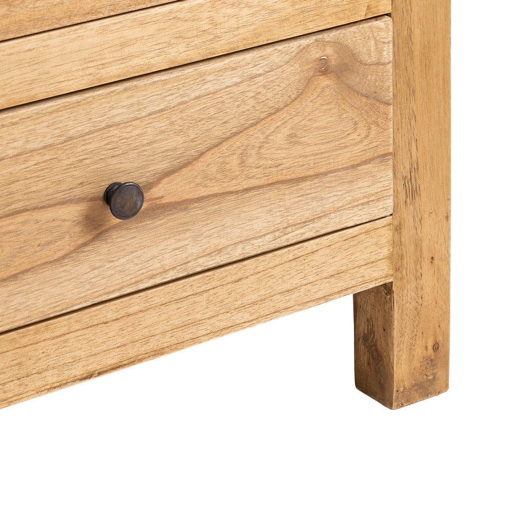 CÓMODA DE MADERA DE MINDI NATURAL – 100 CM