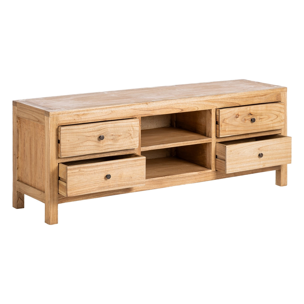Mueble TV de madera de mindi natural – 150 cm