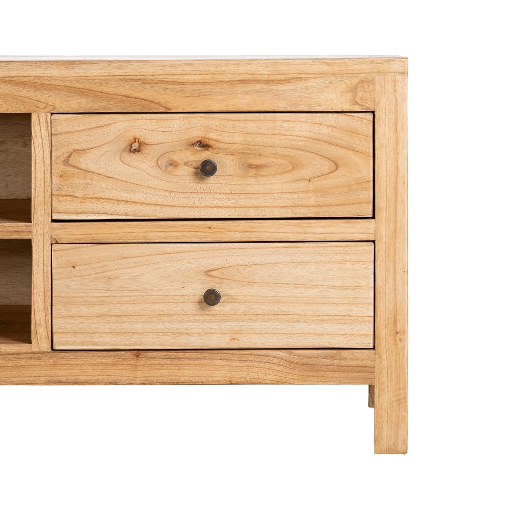 Mueble TV de madera de mindi natural – 150 cm