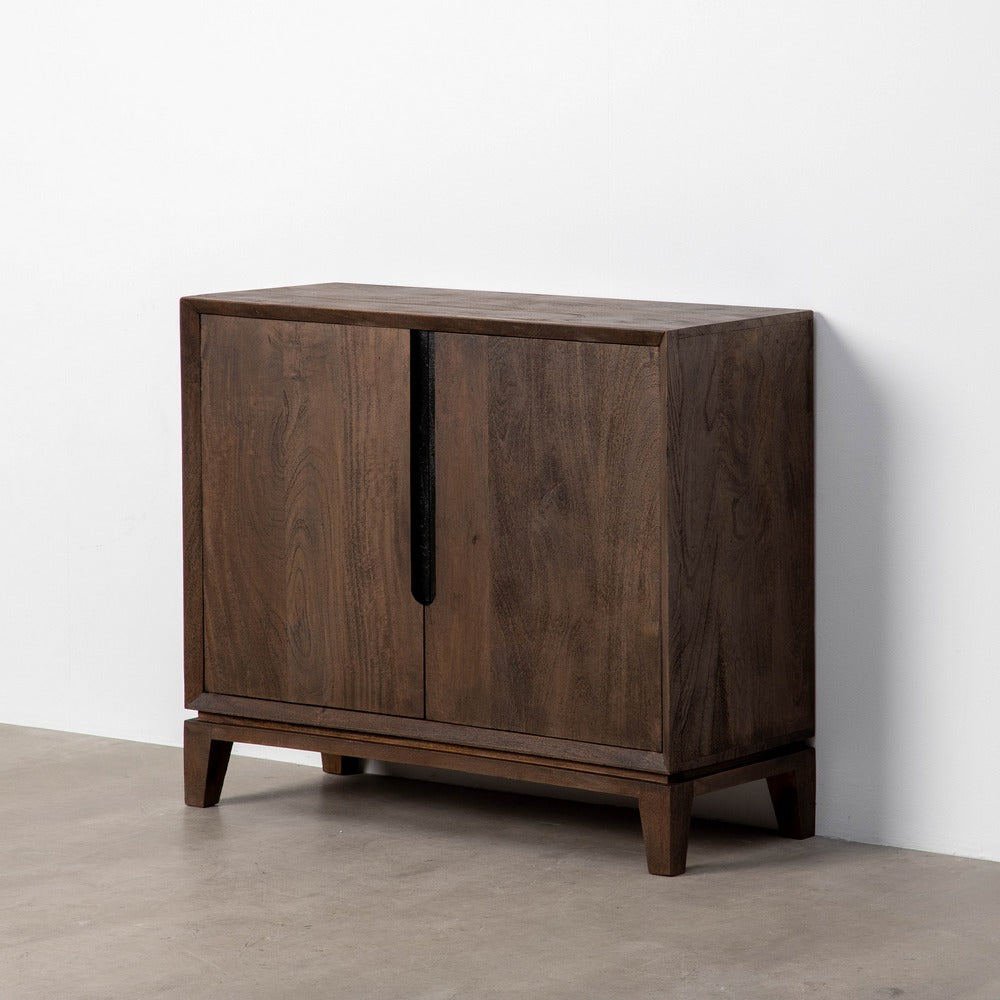 Mueble recibidor de madera de mango marrón – 100 cm