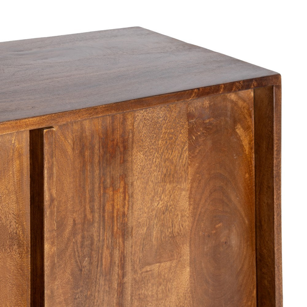 Mueble recibidor de madera de mango marrón – 90 cm