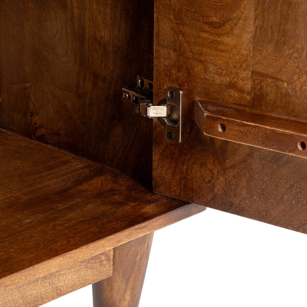 Mueble recibidor de madera de mango marrón – 90 cm