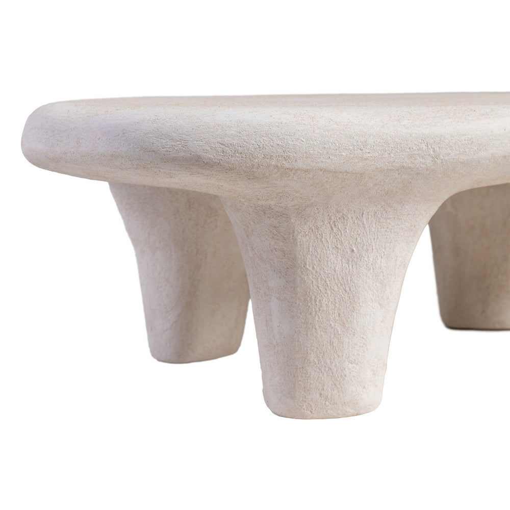 Mesa de centro en poli-resina blanca