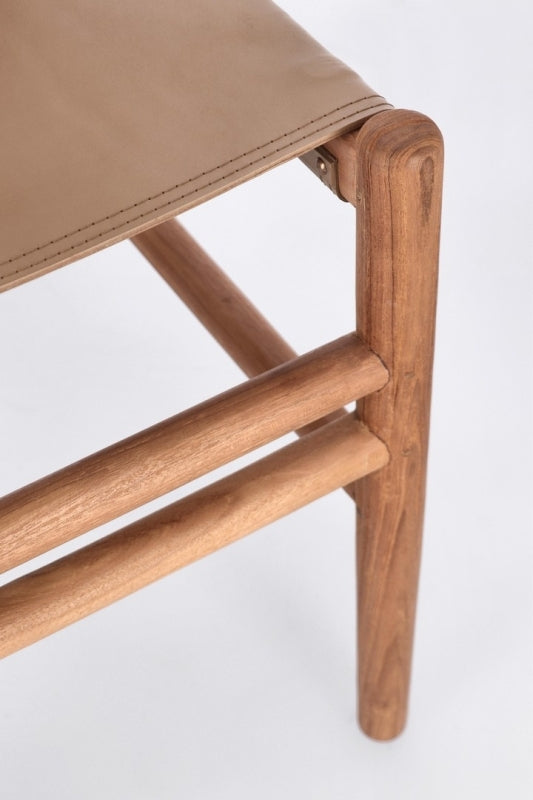 Silla madera de teca / cuero