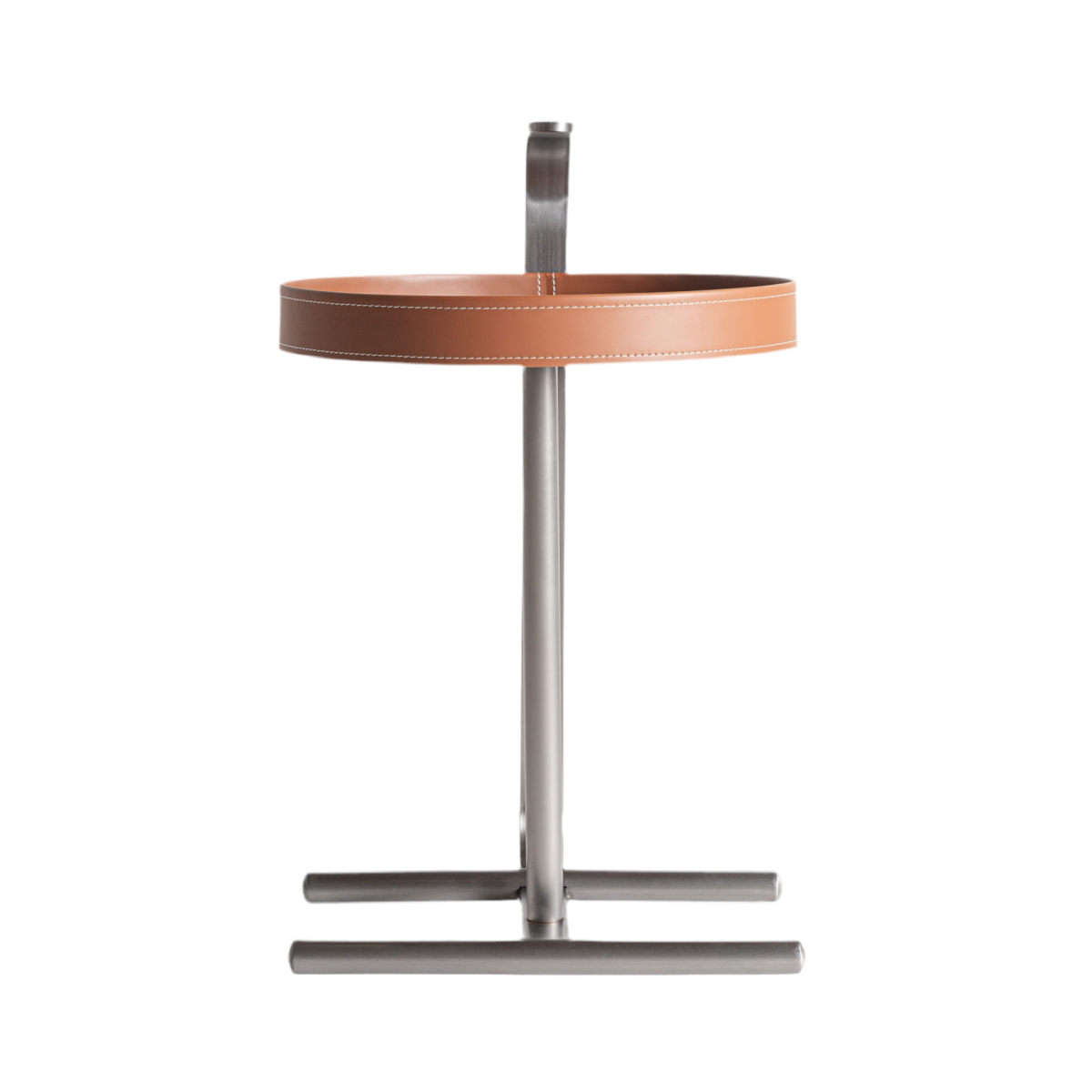MESA AUXILIAR ACERO / PIEL VEGANA