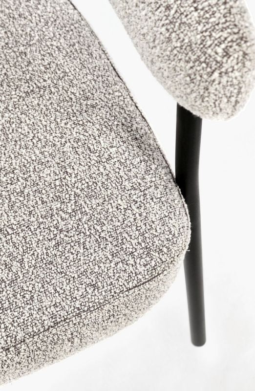 Silla tejido bouclé / acero