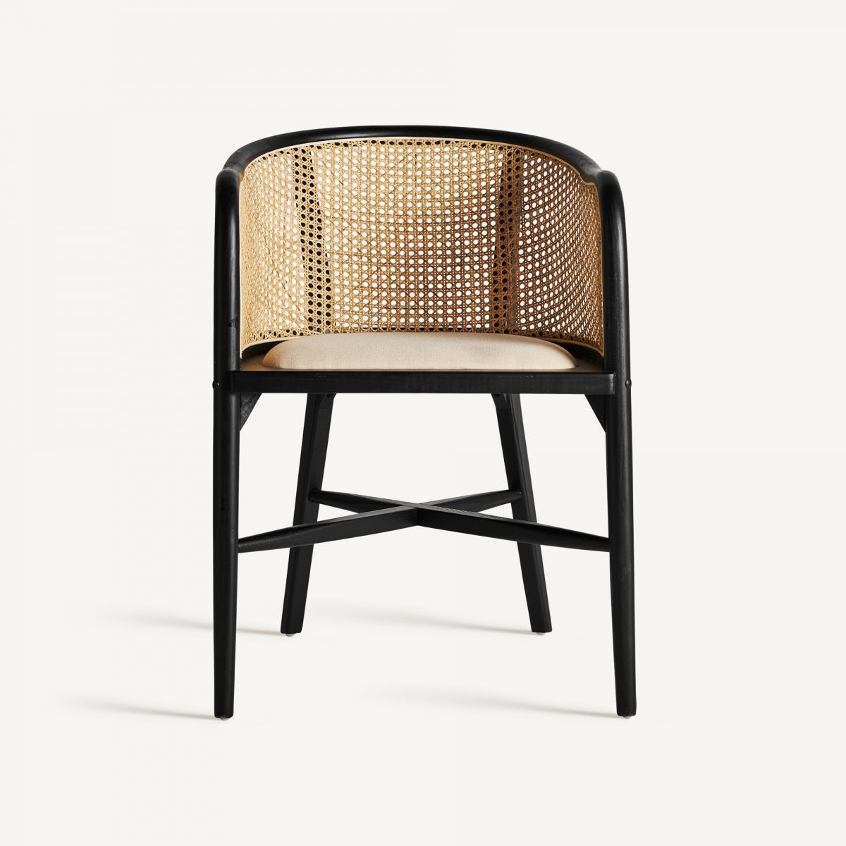 SILLa madera de abedul / lino / cannage