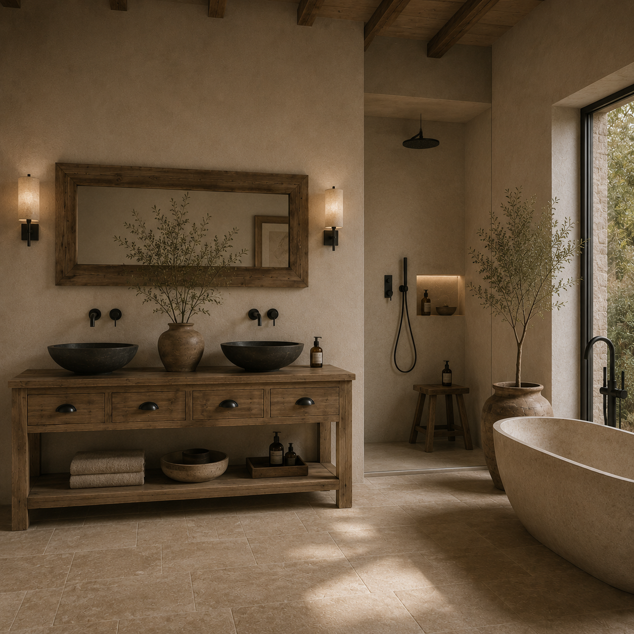 Baño sabi - ambiente completo