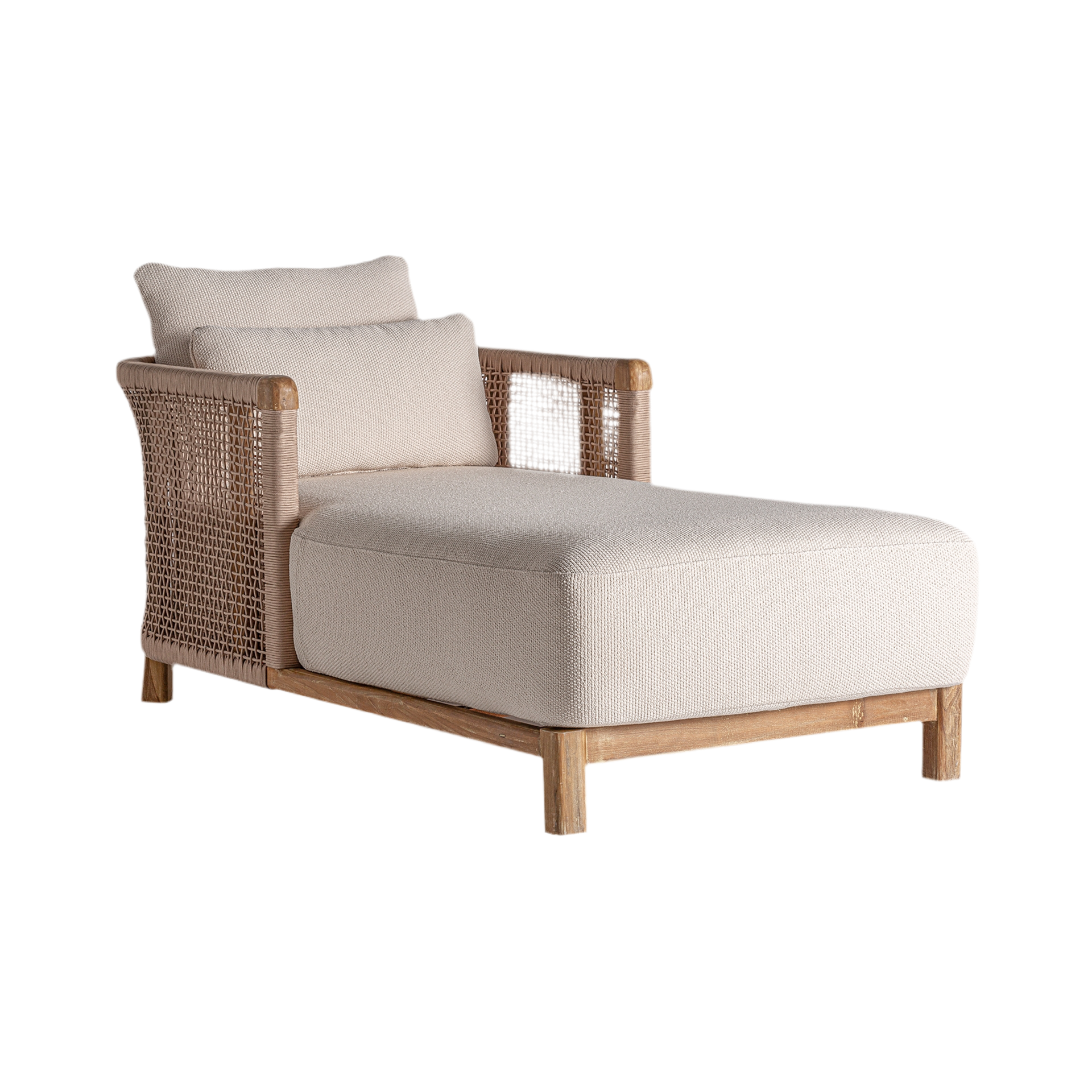 Tumbona chaise-longue madera de teca / tejido
