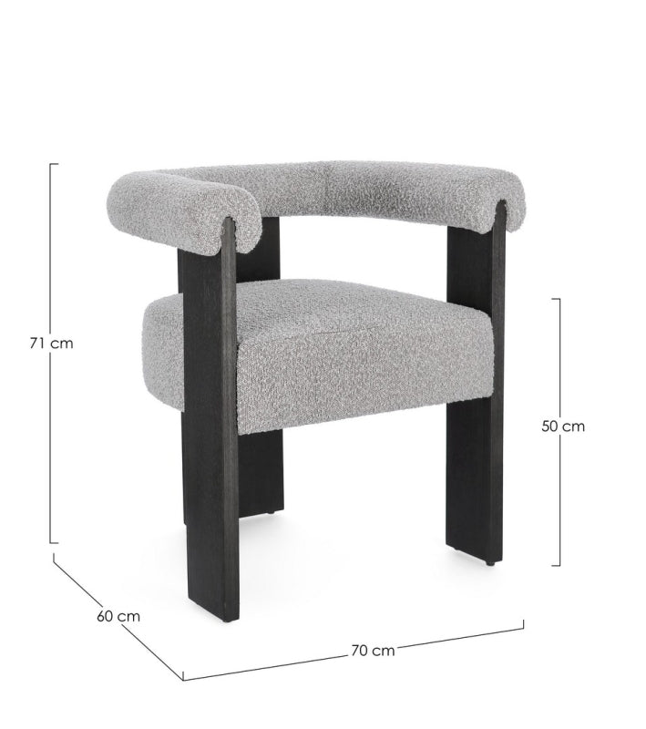 SILLA TEJIDO BOUCLÉ / RUBBERWOOD