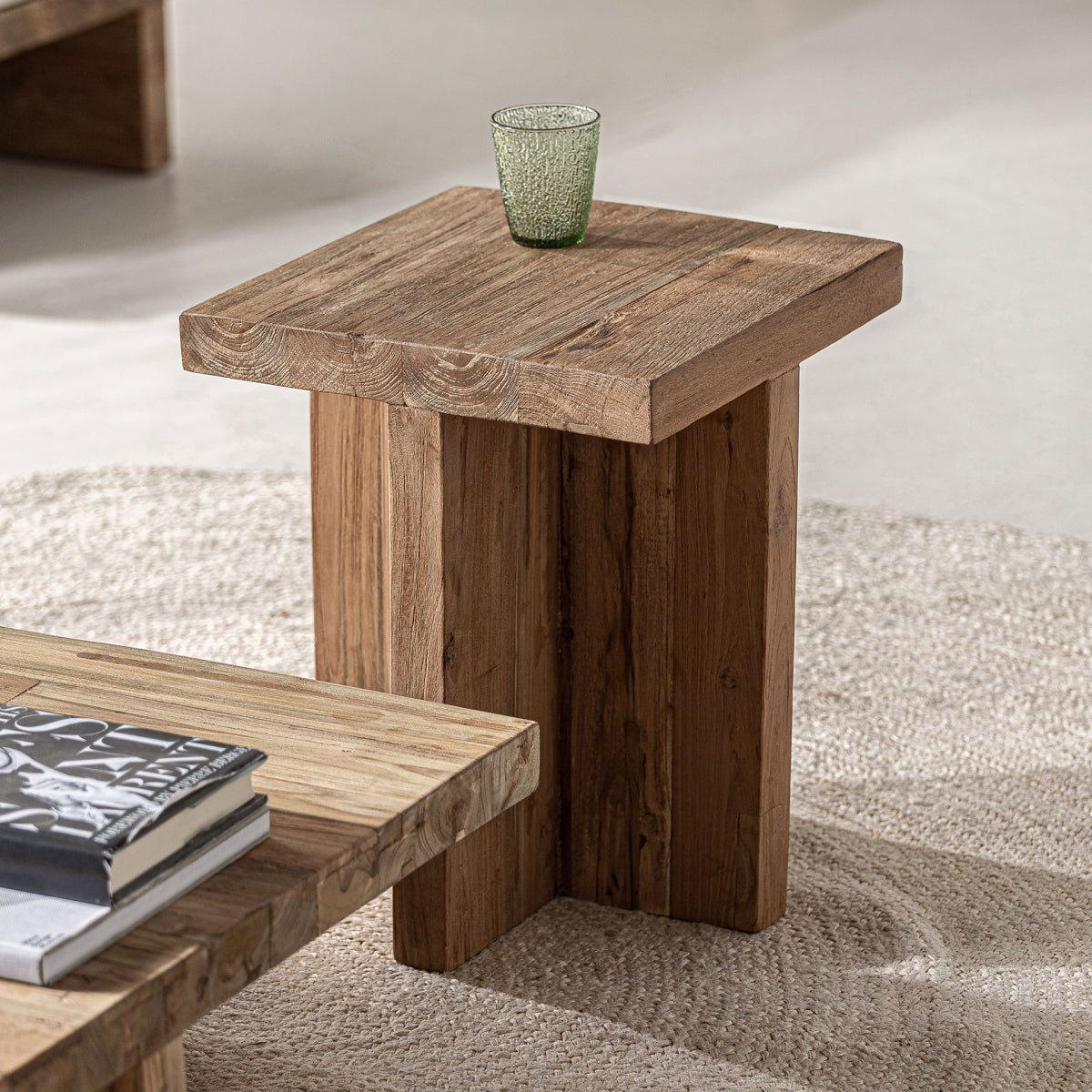 MESA AUXILIAR MADERA TEca RECUPERADA OUTDOOR