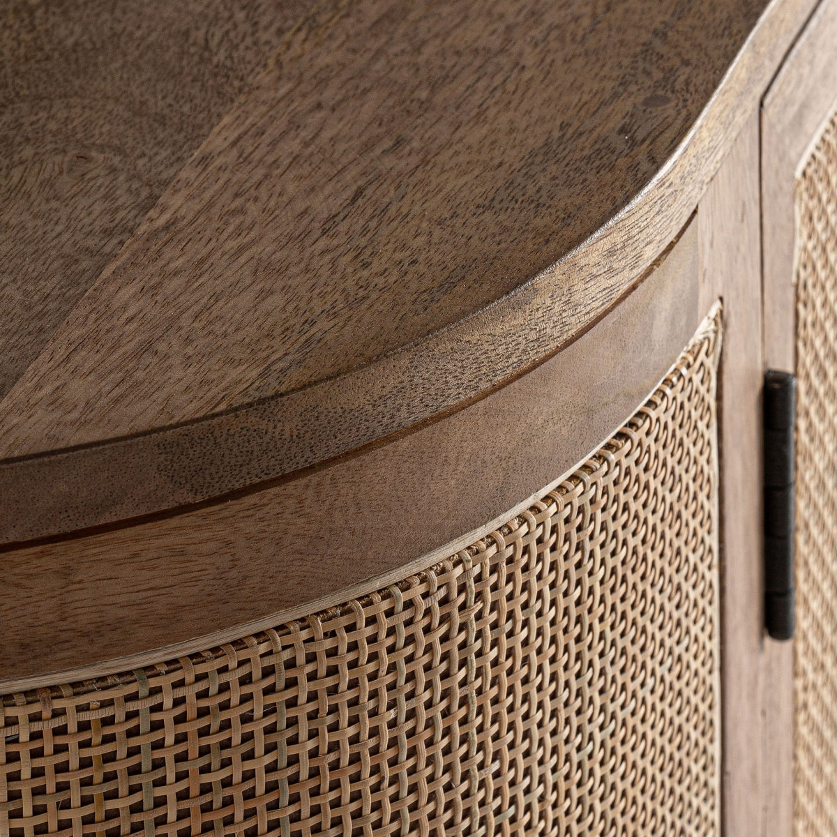 MUEBLE TV MADERA DE MANGO / MIMBRE