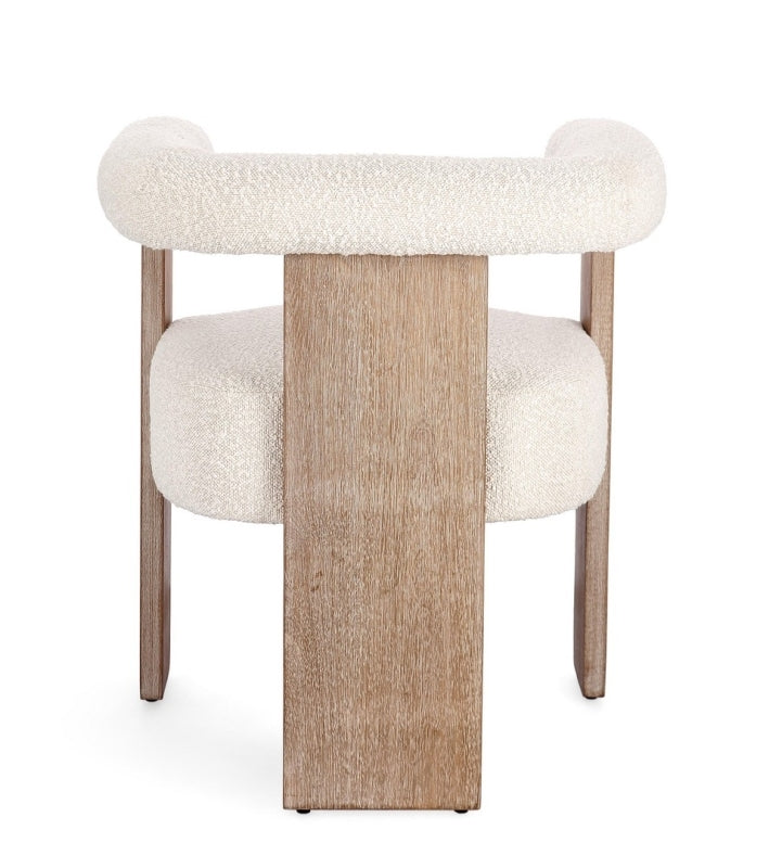 Silla tejido bouclé / rubberwood