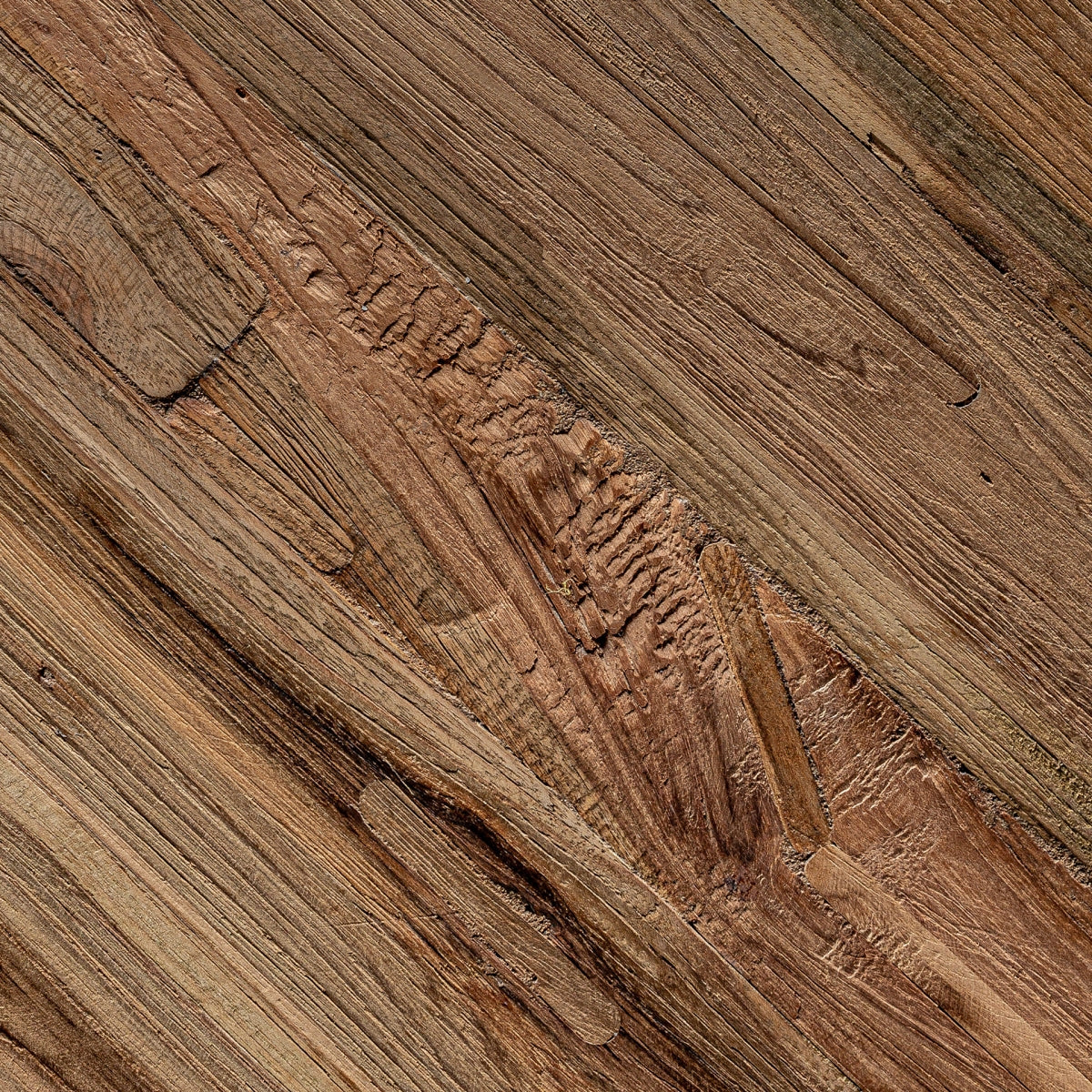 MESA COMEDOR PIEZA ÚNICA MADERA TEca RESTAURADA 400CM.