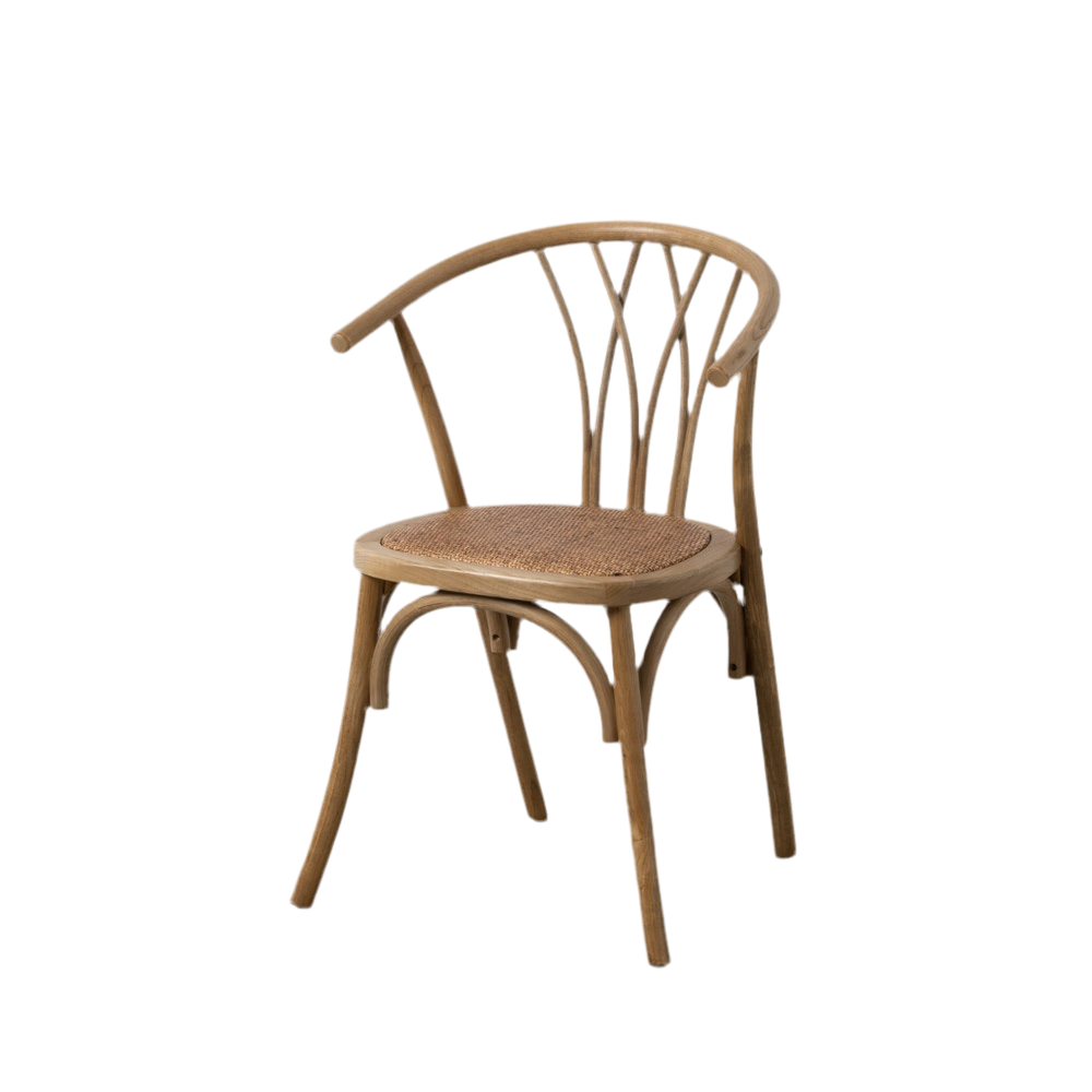 SILLA MADERA DE OLMO / RATÁN