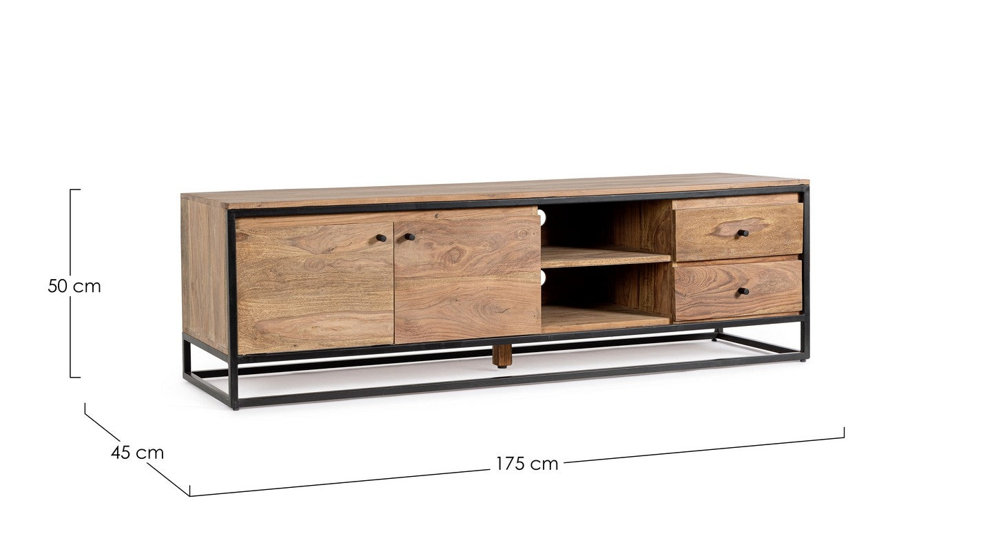 MUEBLE TV MADERA SHEESHAM / ACERO