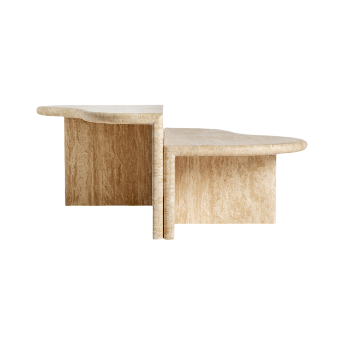 MESA DE CENTRO EN MÁRMOL TRAVERTINO