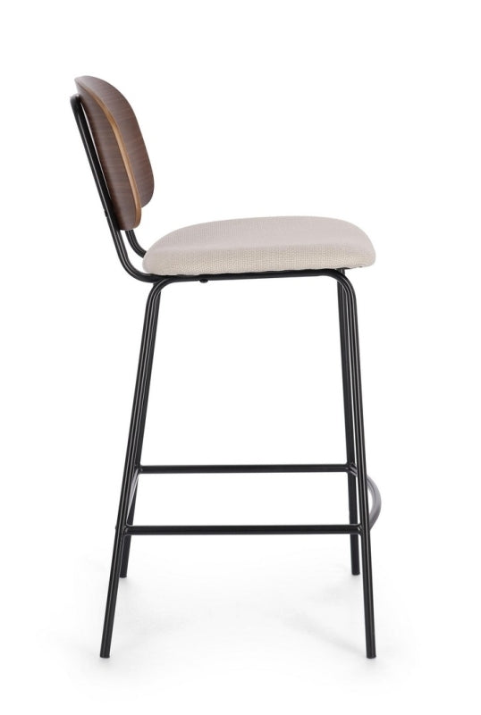 Taburete tejido / madera álamo / acero