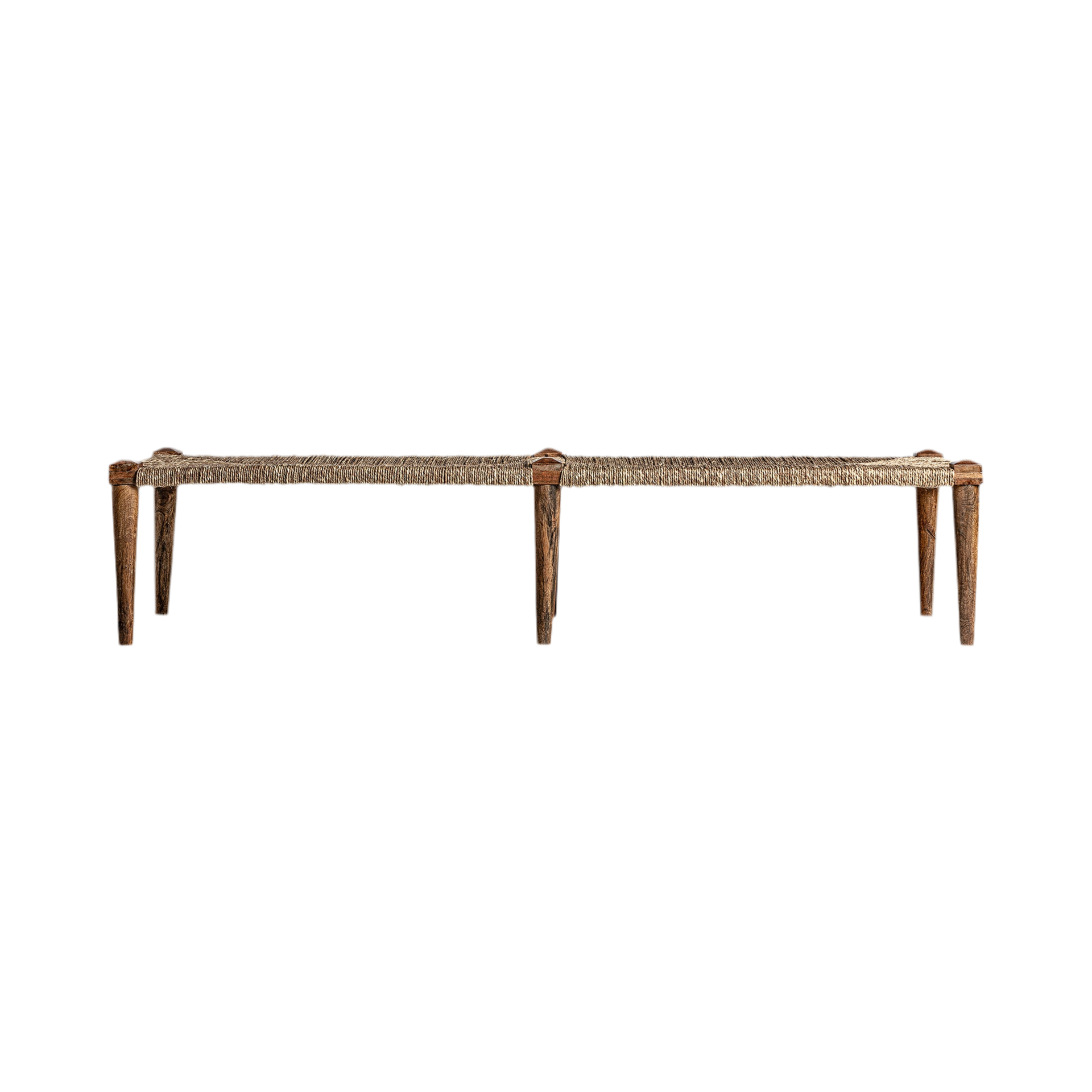 BANCO YUTE NATURAL Y MADERA DE MANGO 191CM.