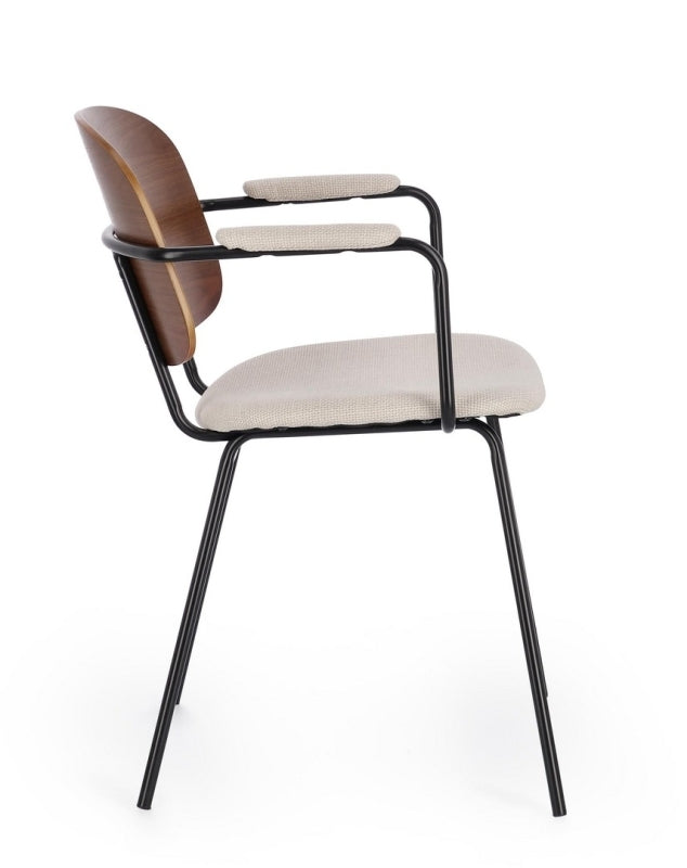 Silla tejido / madera álamo / acero