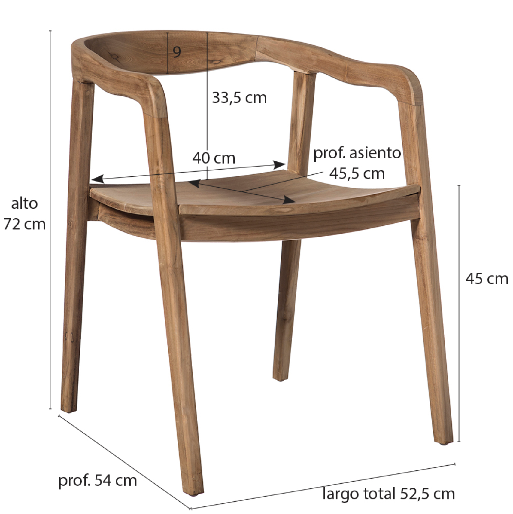 SILLA MADERA TECA