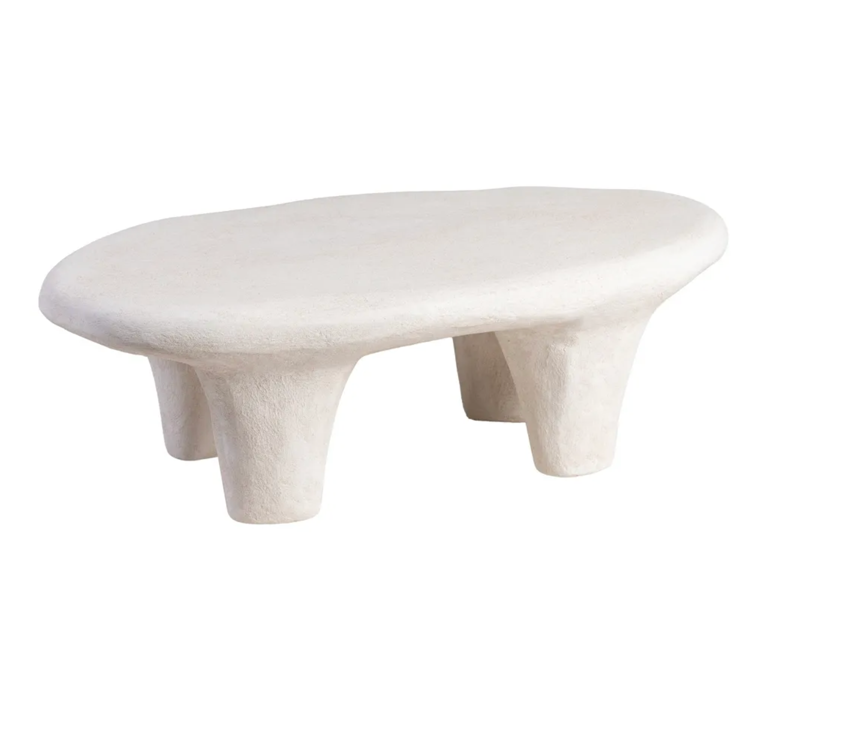 Mesa de centro en poli-resina blanca