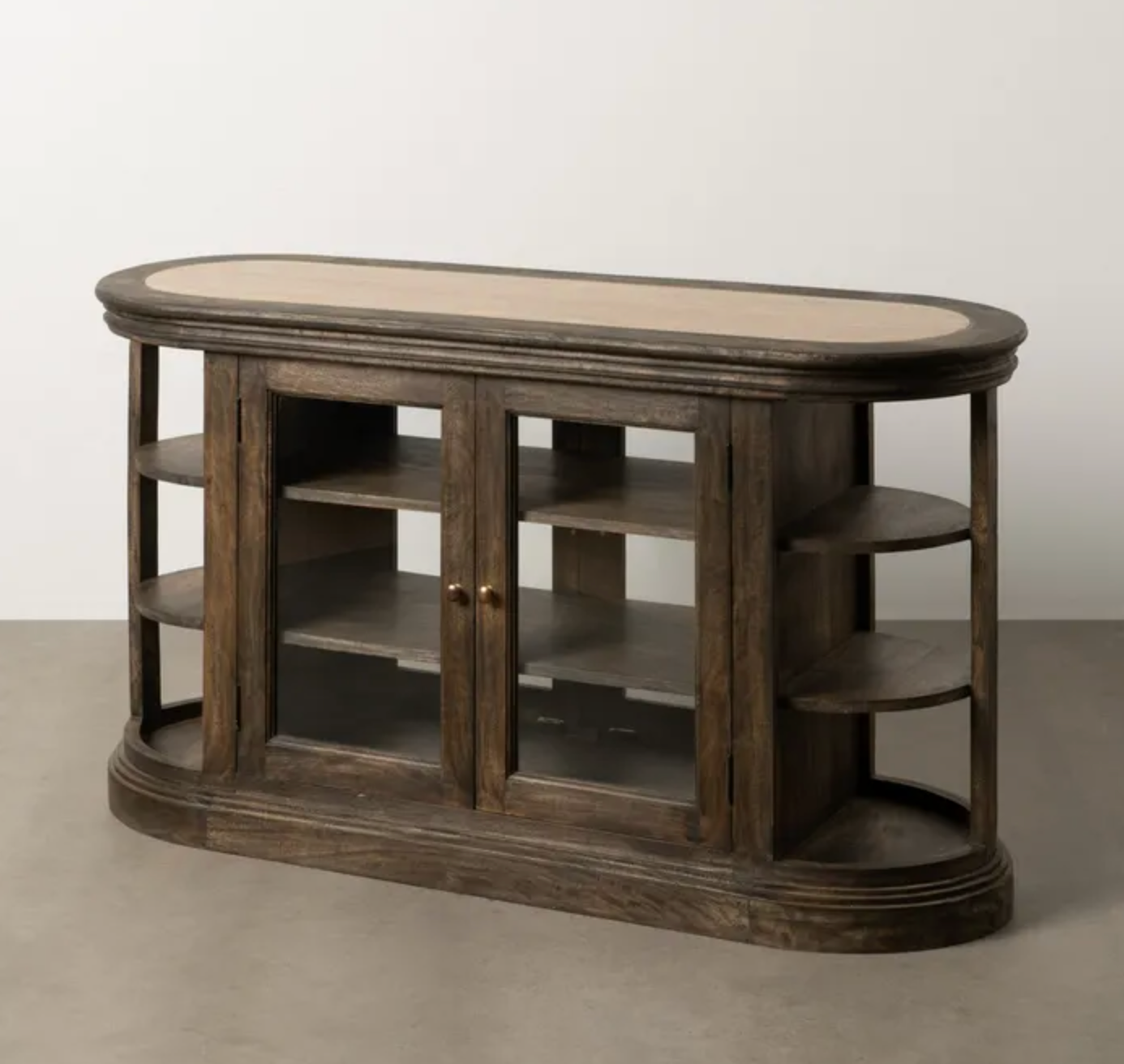 Aparador de cocina en madera de mango y mármol – 140 cm