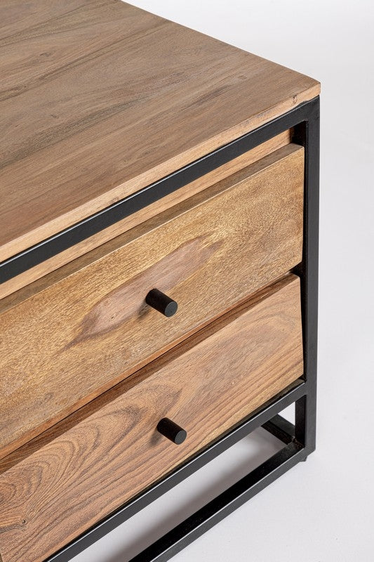 MUEBLE TV MADERA SHEESHAM / ACERO