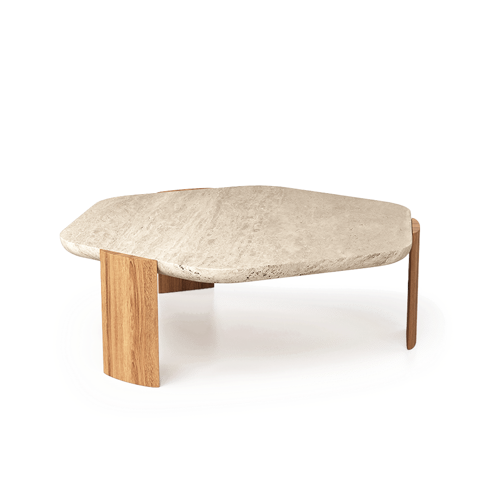 Mesa de centro natural/travertino.