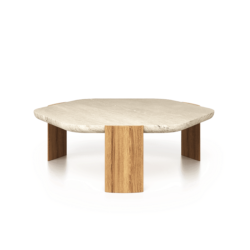 Mesa de centro natural/travertino.