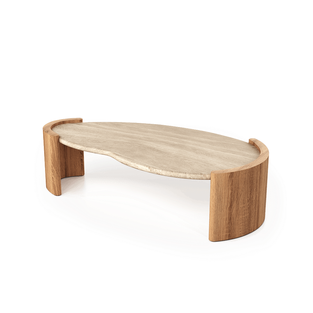 Mesa de centro natural/travertino.