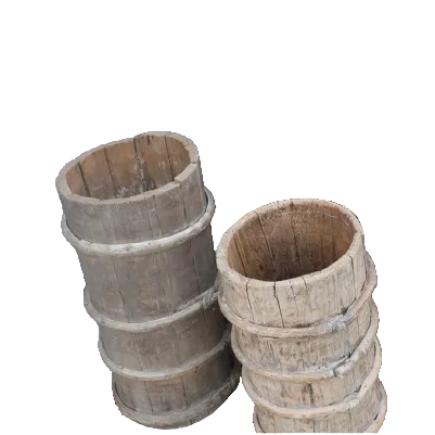 Barril Alto Antiguo de Madera Tailandesa | Pieza Vintage Rústica