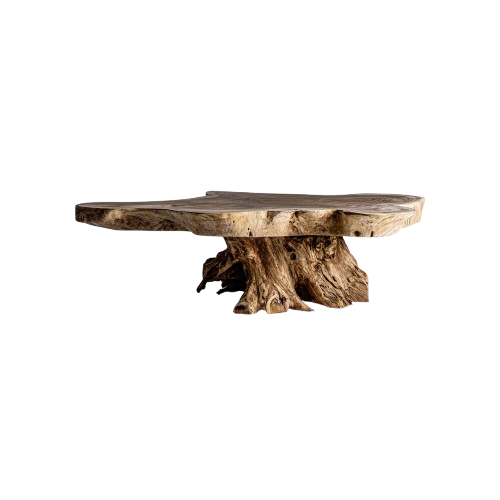 Mesa de centro tronco madera suar .