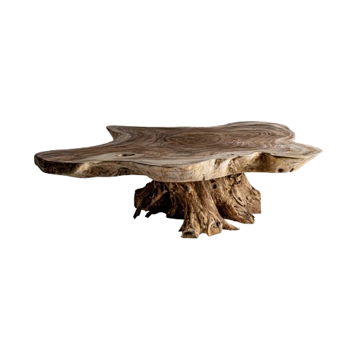 Mesa de centro tronco madera suar .