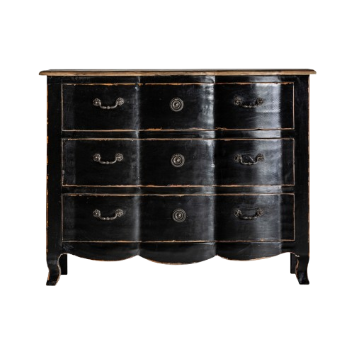 CÓMODA 3 cajones negro/madera.