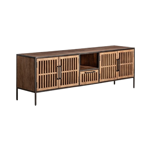 MUEBLE TV MADERA Y HIERRO