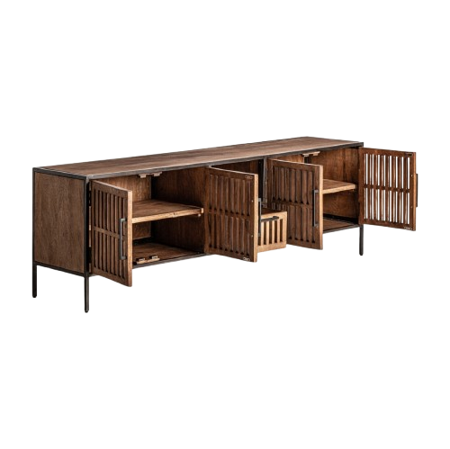 MUEBLE TV MADERA Y HIERRO