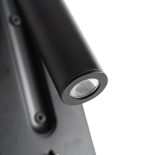 Aplique de pared en aluminio y acero negro