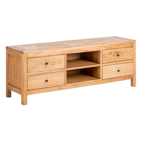 Mueble TV de madera de mindi natural – 150 cm