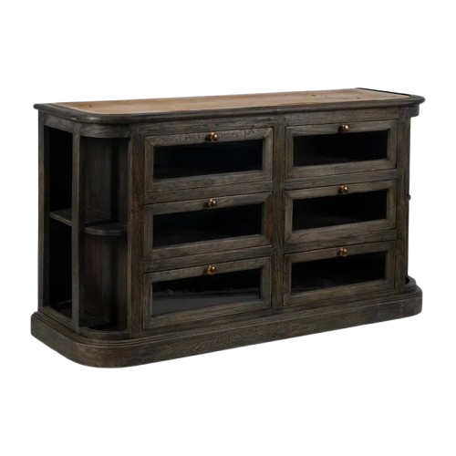 Aparador de cocina en madera de mango y mármol – 155 cm