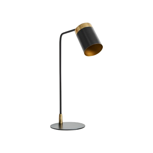 Lámpara de sobremesa Seb en hierro negro y dorado