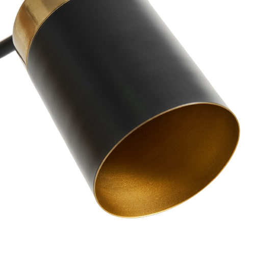 Lámpara de sobremesa Seb en hierro negro y dorado
