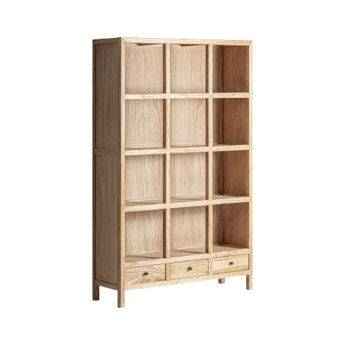 Librería de madera de olmo reciclado